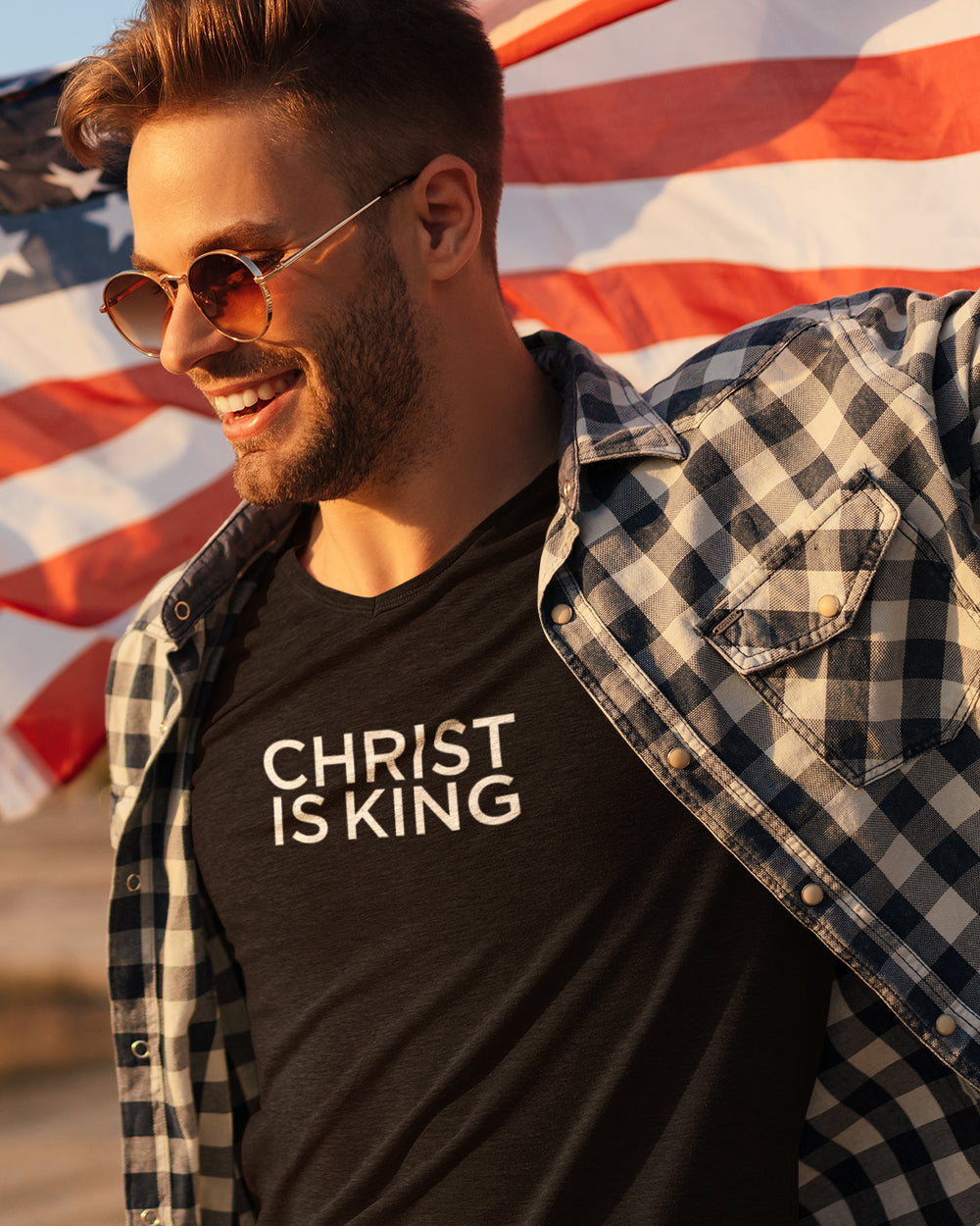 CHRIST IS KING Tee – Bold but Minimalist All-Caps Christian Faith Shirt for Believers