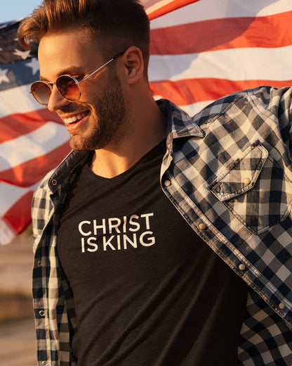 CHRIST IS KING Tee – Bold but Minimalist All-Caps Christian Faith Shirt for Believers