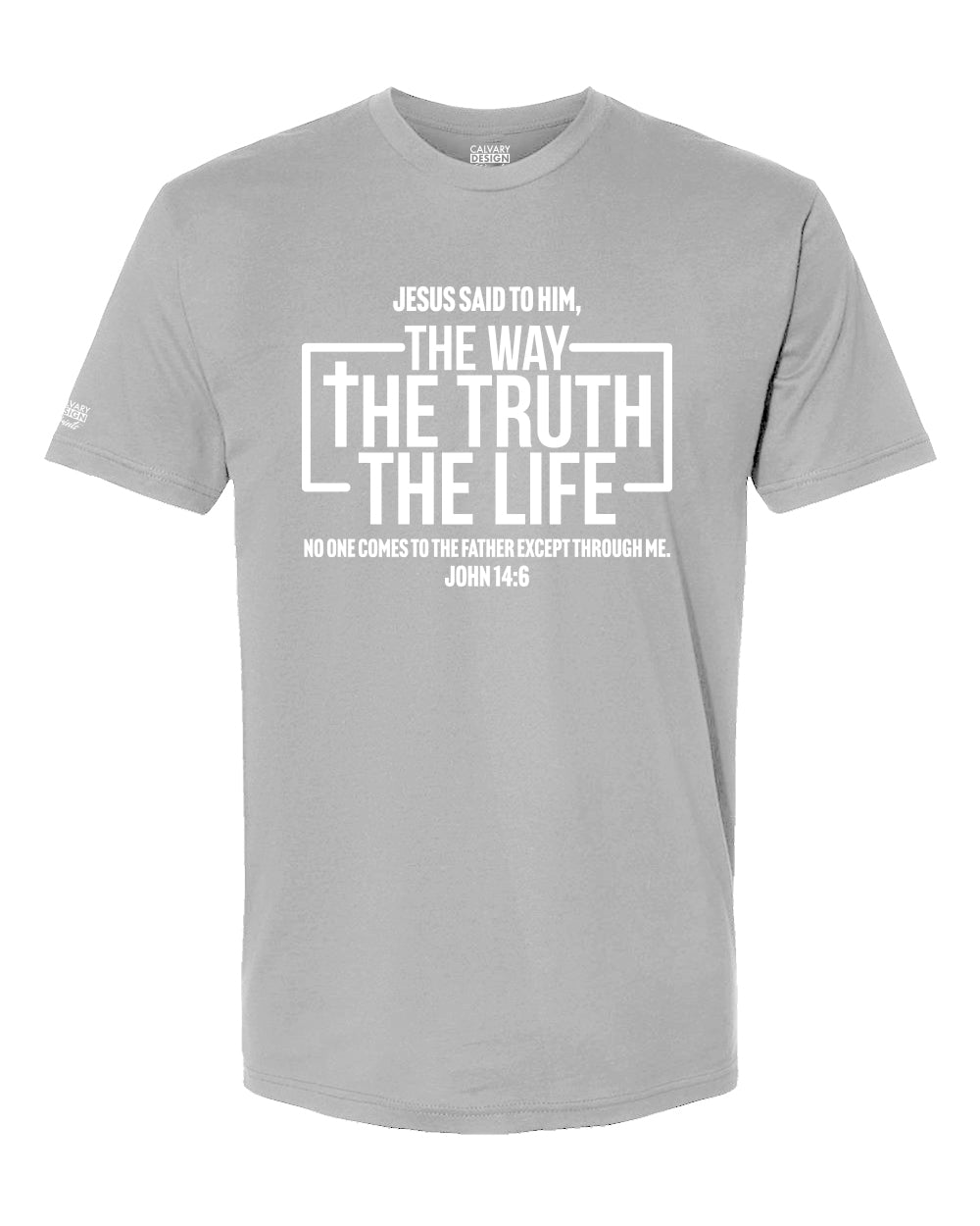 The way the truth the life Christian t shirt John 14 6 black scripture tee in gray