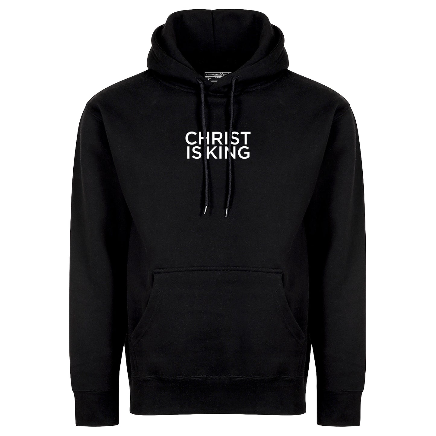 Christ is King – Minimalist Fleece-Lined Black Hoodie