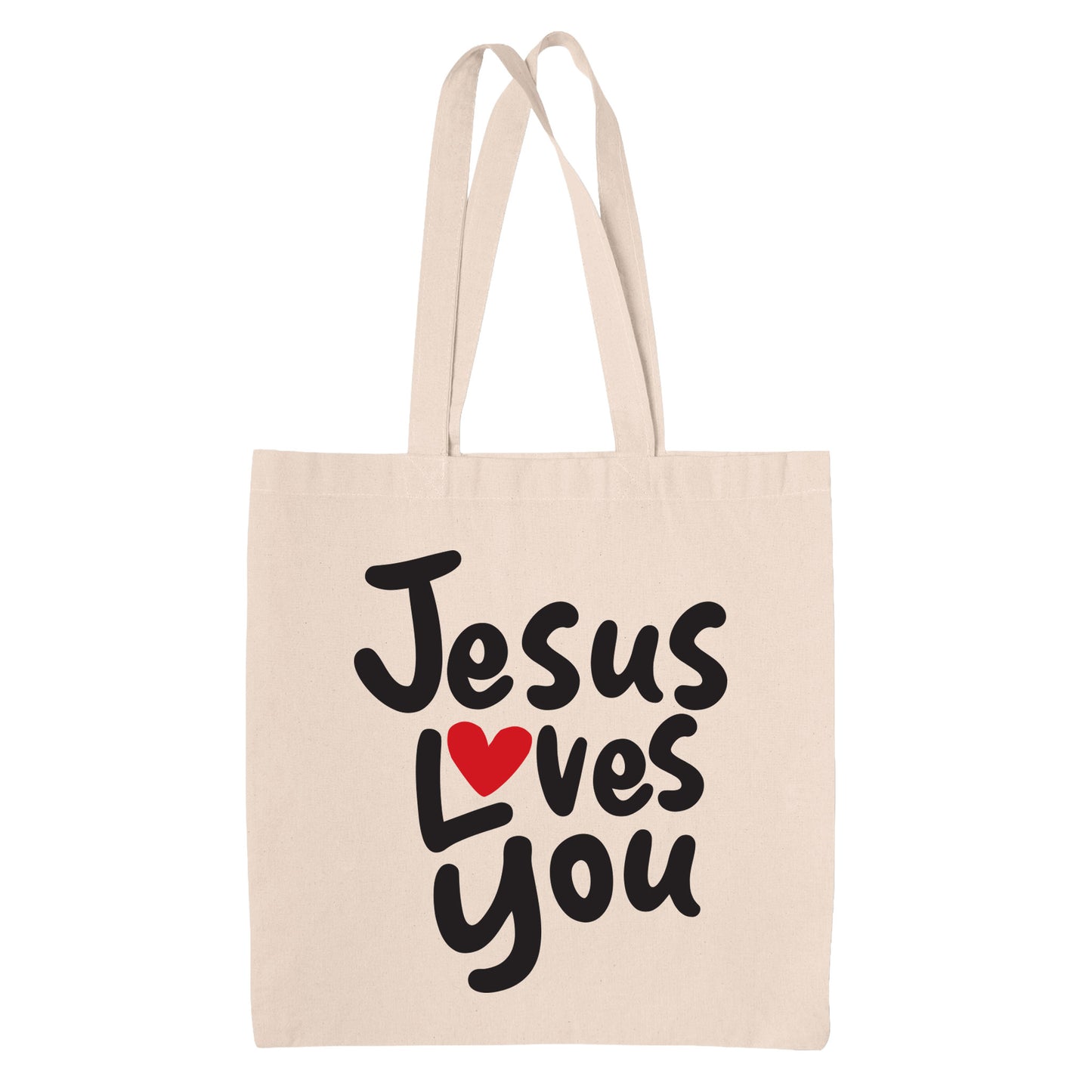 Jesus Loves You Heavy Canvas Tote Bag