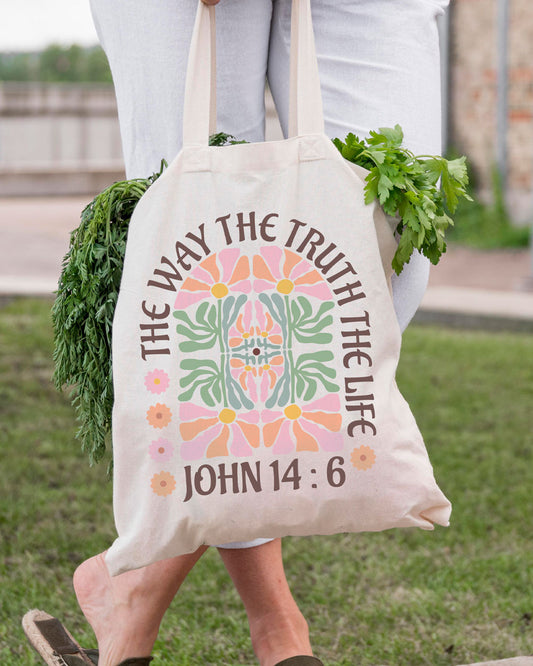 The Way, The Truth, The Life - John 14:6 Heavy Canvas Tote Bag