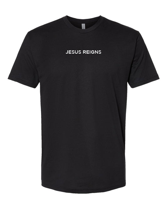Christian Gothic T-Shirt – JESUS REIGNS Front + All Hail King Jesus Back