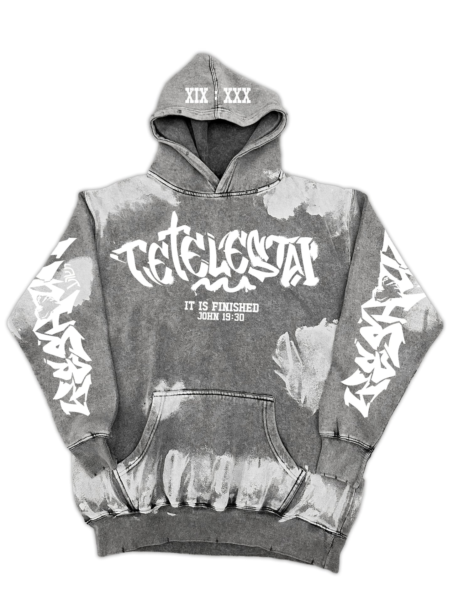 Tetelestai Christian streetwear hoodie John 19 30 grunge faith hoodie