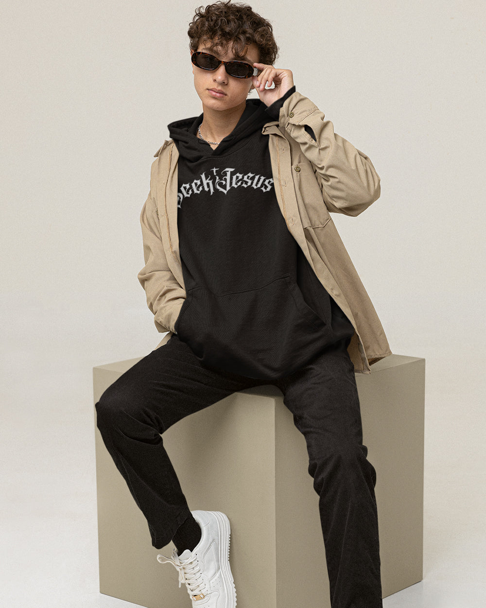 SEEK JESUS Hoodie – Christian Streetwear Black Graffiti Faith Hoodie | Westsyde of Heaven