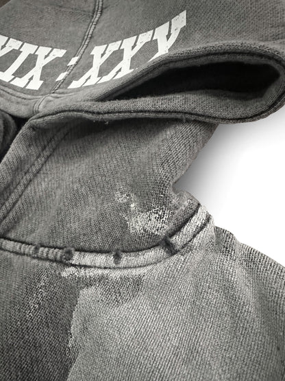 Tetelestai Deep Fog Grunge Hoodie | John 19:30 Christian Streetwear | Yeshua Sleeve Faith Hoodie