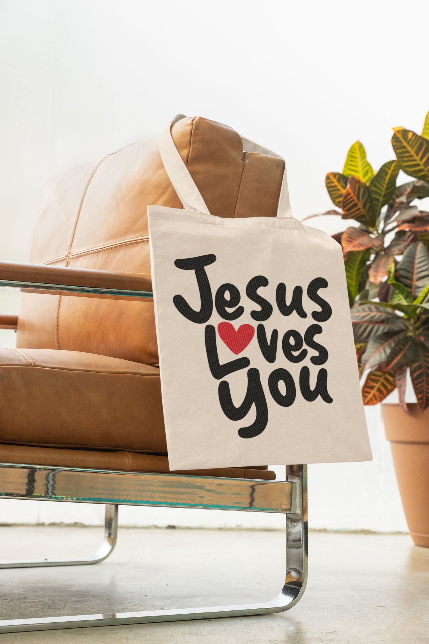 Jesus Loves You Heavy Canvas Tote Bag